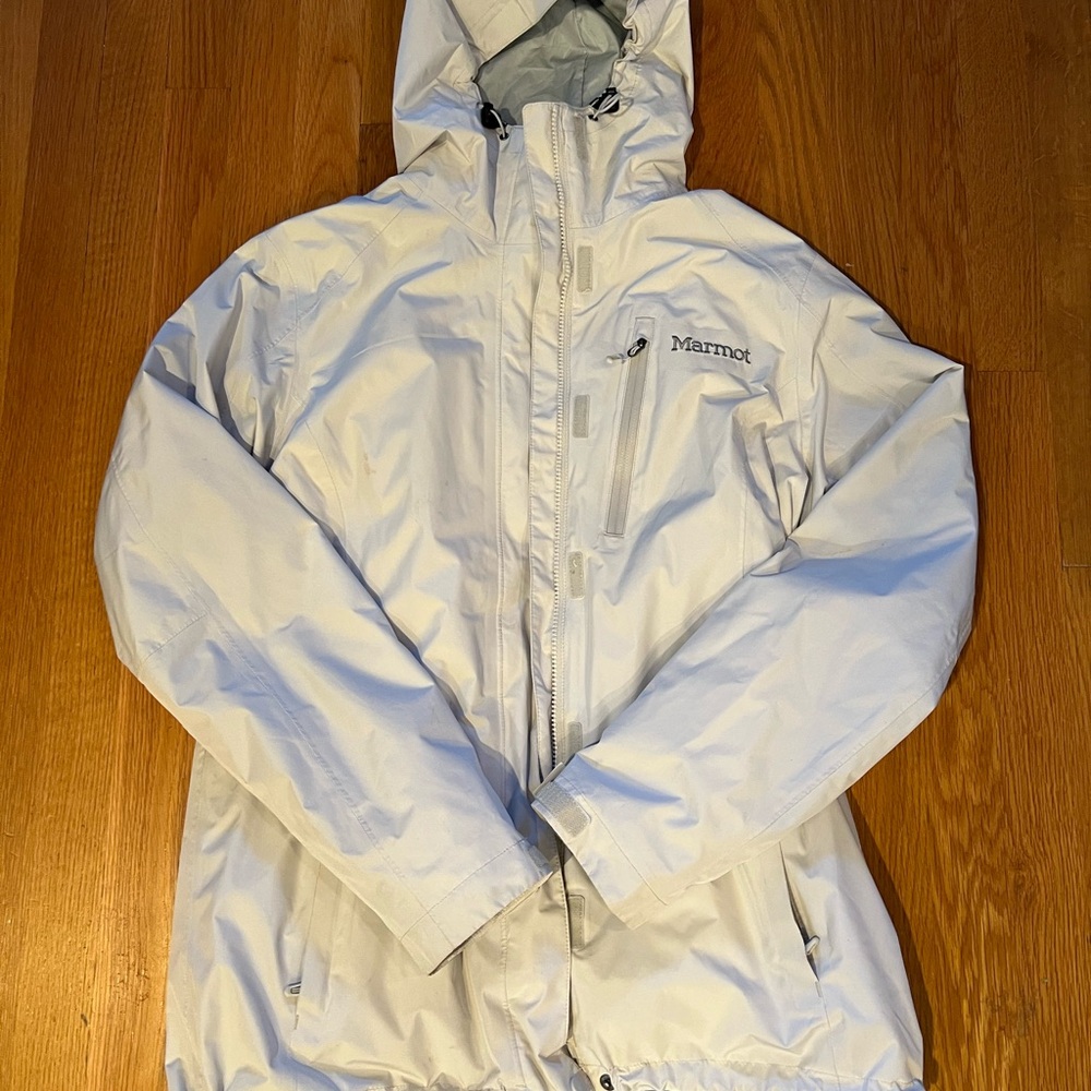 Marmot White Hooded Winter Jacket